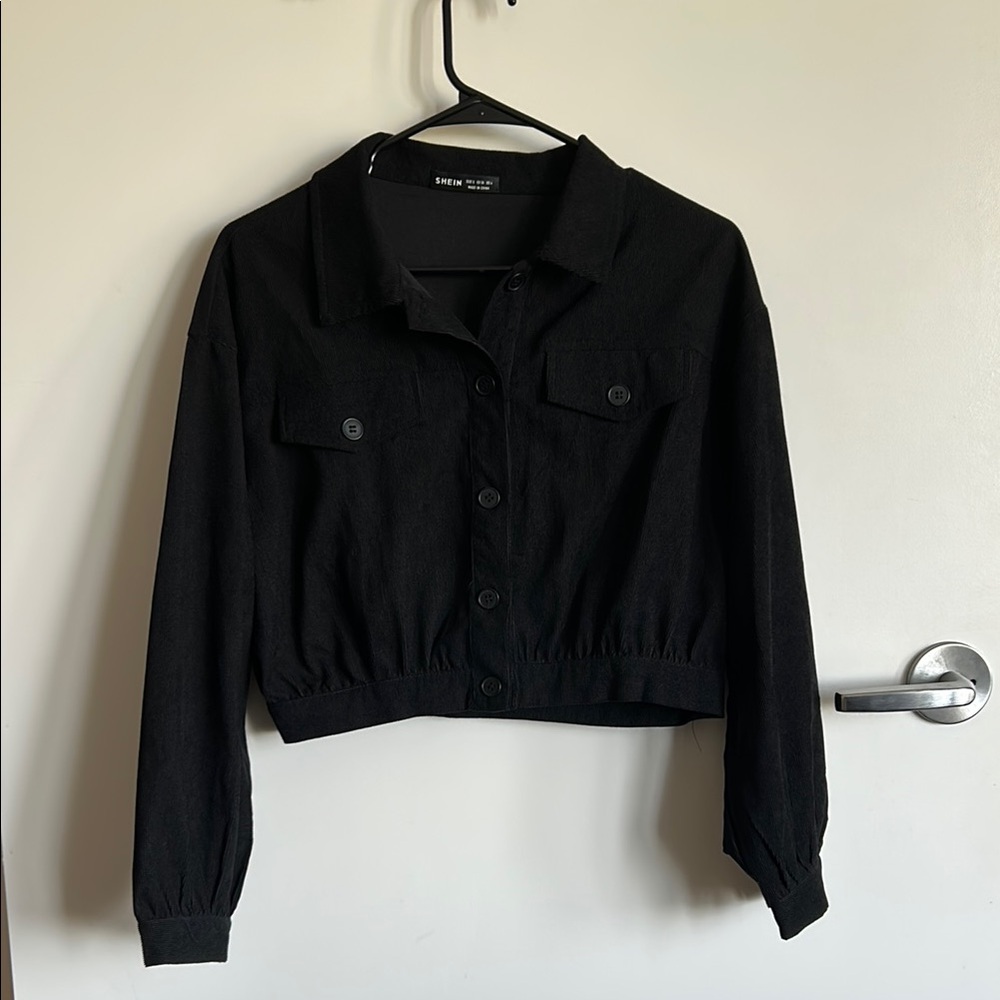 SHEIN Black Corduroy Top